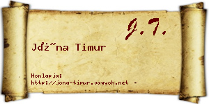 Jóna Timur névjegykártya
